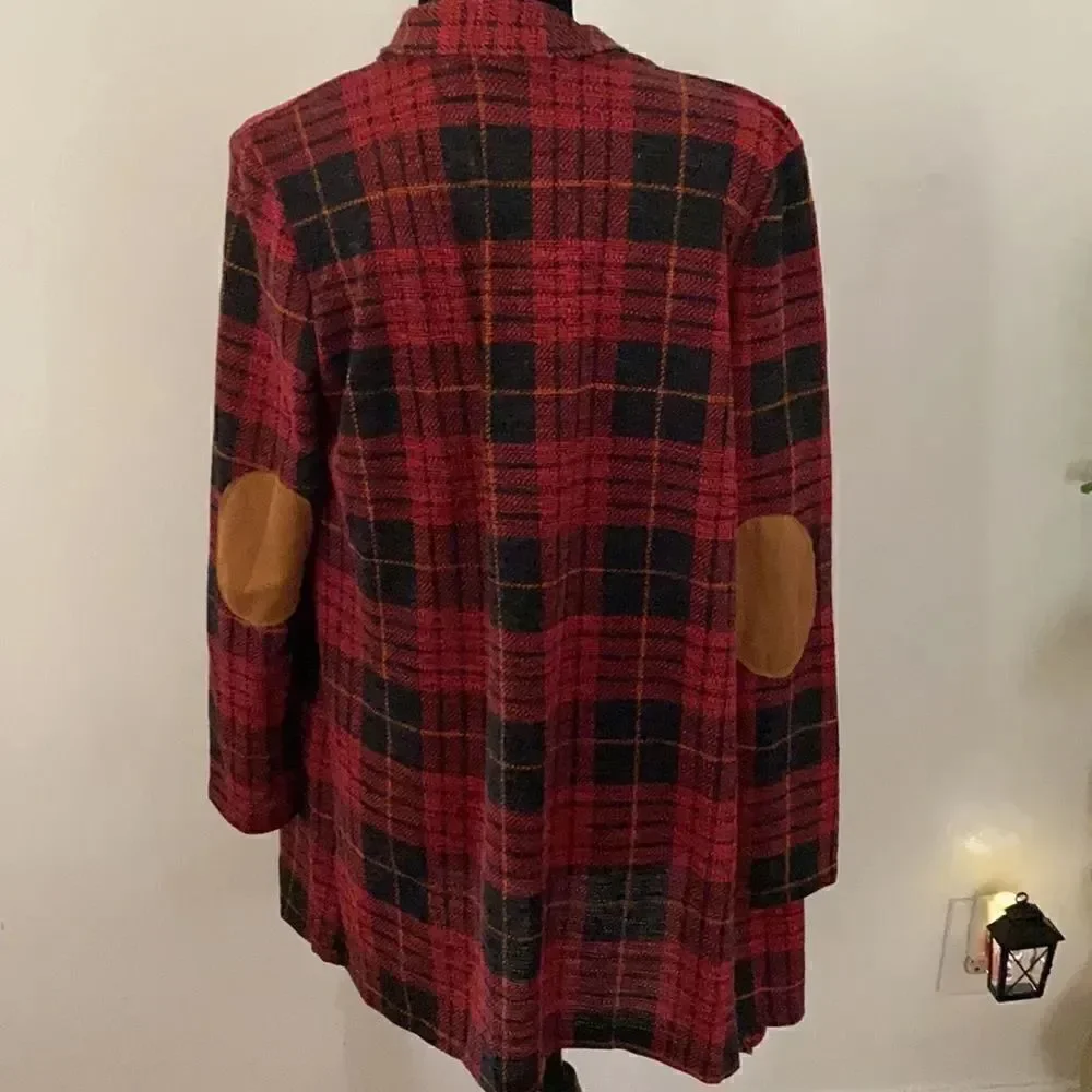 Plaid  Cardigan Sweater EUC